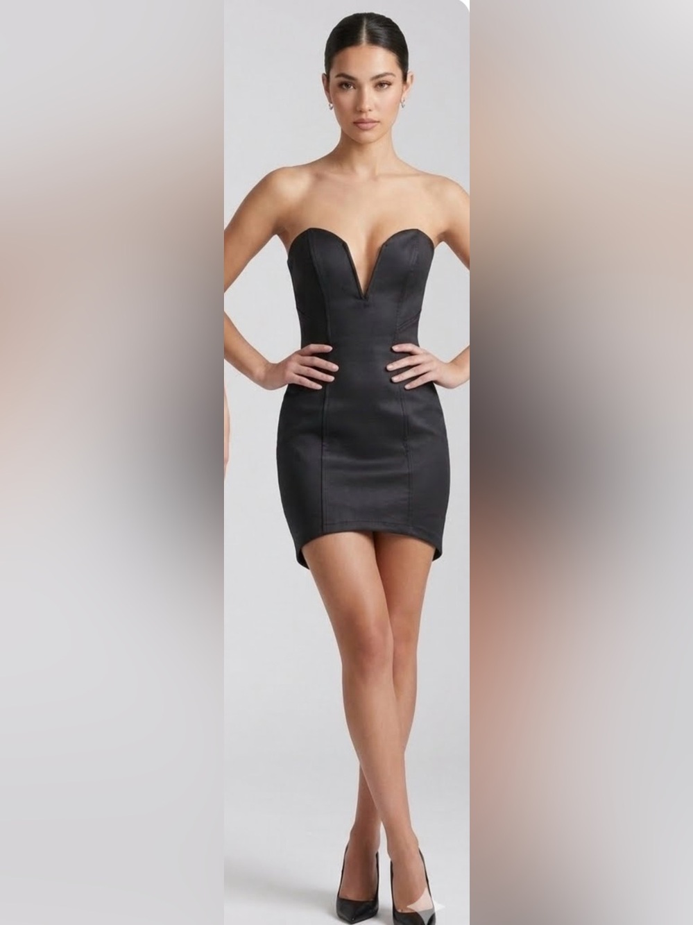 Vintage Y2K Nasty Gal Black Mini Bustier Dress Sz XS